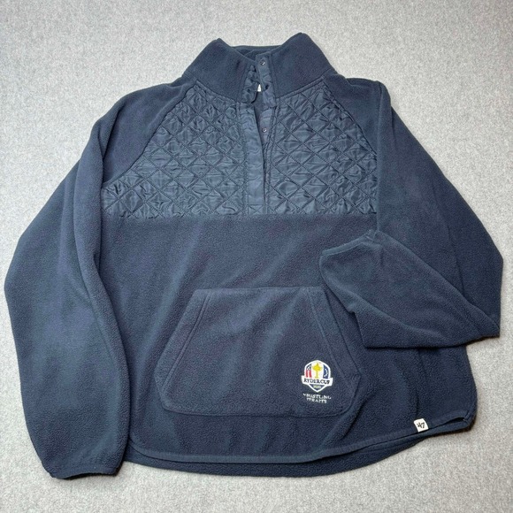 47 Sweaters - '47 Brand‎ Quilted Fleece 1/4 Snap Ryder Cup 2020 Whistling Straights Women's L